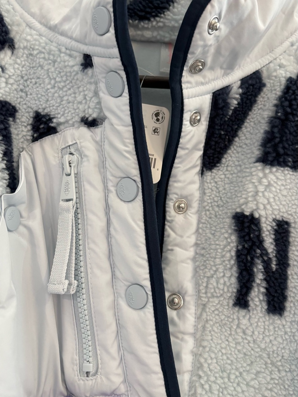 FREEPEOPLE Never Stand Out Sherpa Text-Graphic Ski Jacket - White Multi - Picture 3 of 6